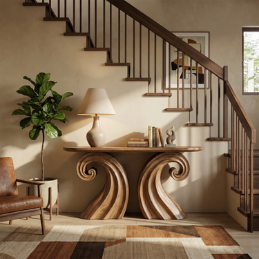 Boho Wave Console Table For Living Room Hallway