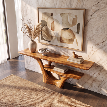 Modern Sculptural Console Table For Luxury Living Room