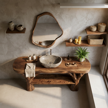 Mid Century Bathroom Vanity For Powder Room
