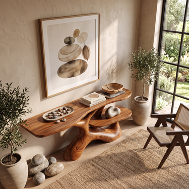 Sculptural Hallway Console Table For Modern Entryway