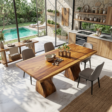 Storage Island Table For Mediterranean Open Kitchen