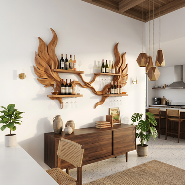 Handcrafted Luxury Wall Wine Rack For Wine Lounge