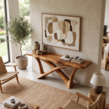 Contemporary Sculptural Console Table For Living Room Entryway