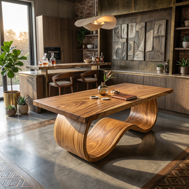 Boho Statement Table For Indoor Pool Dining Area