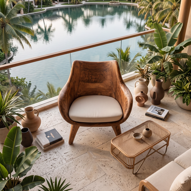 Modern Sculptural Lounge Chair For Living Room Decor