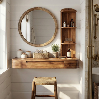 Rustic Vanity Desk Bedroom Dressing Room Personal Makeup Space