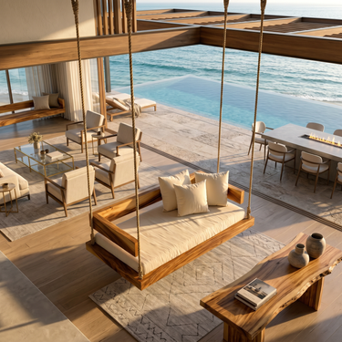 Resort Style Hanging Daybed Swing Retreat