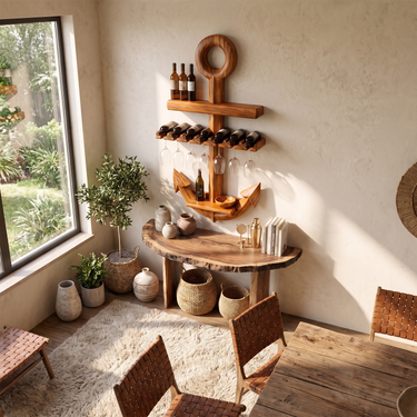 Anchor Wine Display For Beach House Bar
