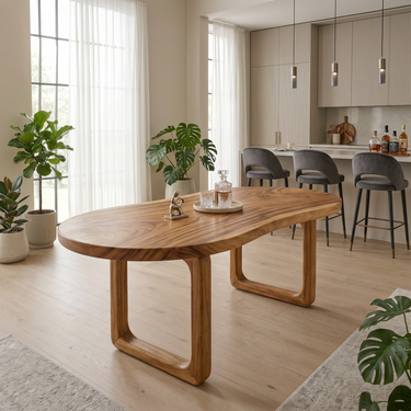 Tropical Oval Dining Room Table For Poolside Room