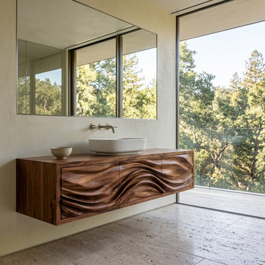 Contemporary Sculpture Floating Bathroom Vanity For Luxury Bathroom