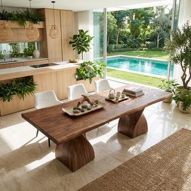 Modern Statement Feast Table For Tropical Dining Space