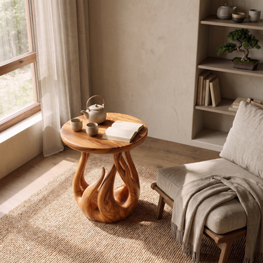 Coastal Accent Side Table For Living Room
