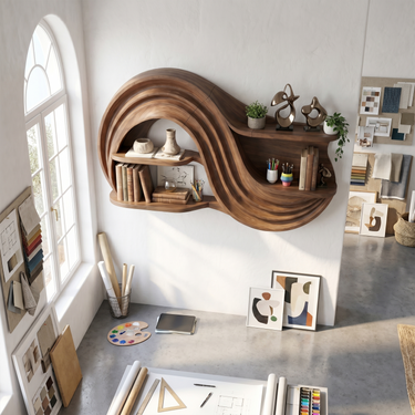 Sculptural Wall Shelf For Living Room