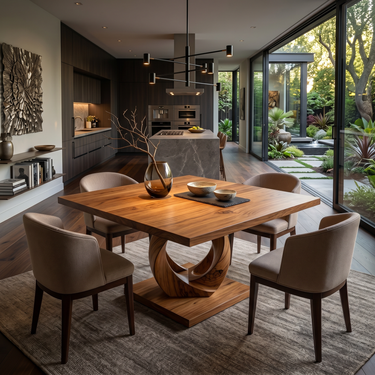 Tropical Square Dining Set For Poolside Kitchen