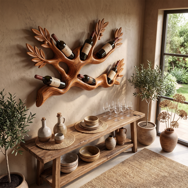 Olive Branch Wine Display For Dining Wall