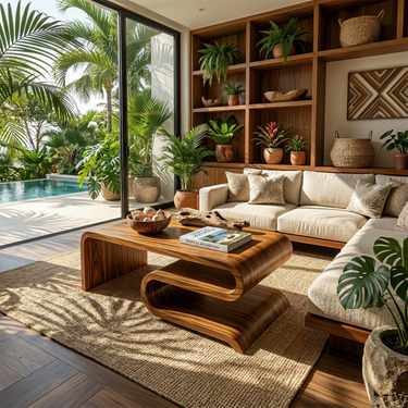 Modern Curved Coffee Table For Lounge