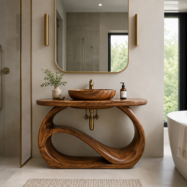 Double Sink Wooden Bathroom Cabinet For Luxury Bathroom
