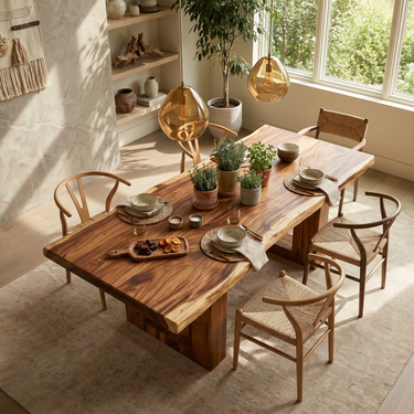 Minimalist Dining Table For Poolside Dining Area
