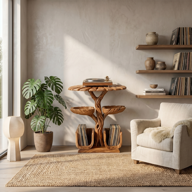 Contemporary Vinyl Record Stand For Lounge