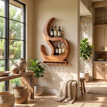 Artistic Wine Bottle Holder For Kitchen Bar