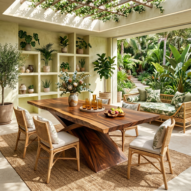 Contemporary Organic Edge Dining Table For Dining Interior