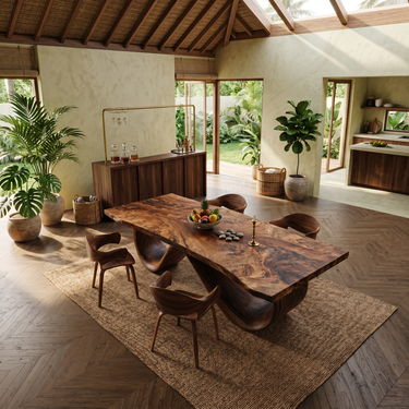 Contemporary Natural Edge Dining Table For Home Gathering