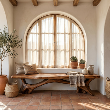 Organic Modern Bench For Entryway Hallway