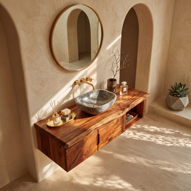 Organic Storage Bathroom Cabinet Modern Ensuite