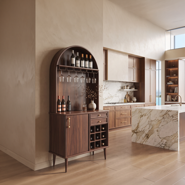 Classic Wine Cabinet With Storage For Dining Room