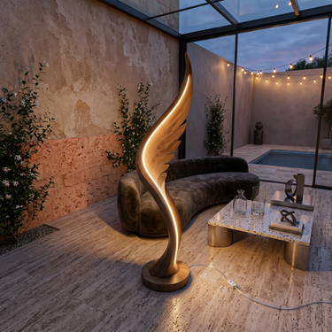 Contemporary Soaring Wing Floor Lamp For Modern Lounge