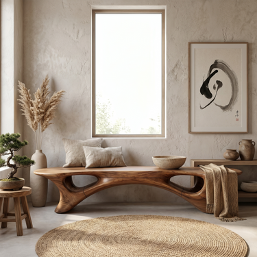 Organic Modern Bench For Bedroom Living Room