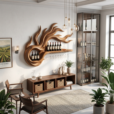 Handcrafted Modern Wine Rack Wall Mounted For Kitchen