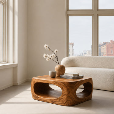 Artistic Carved Coffee Table For Living Room