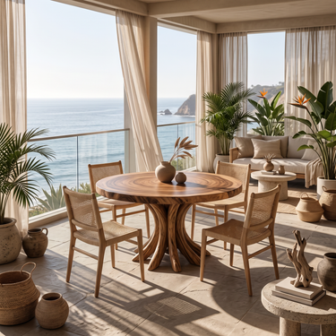 Organic Round Dining Table Inspired Tree Root Base For Dining