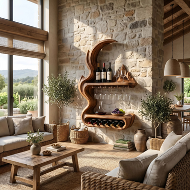 Contemporary Artistic Wine Rack For Open Interior