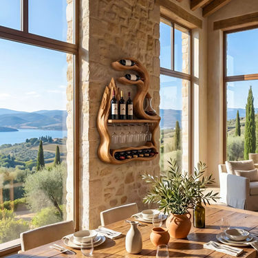 Mid Century Mountain Form Wine Holder For Dining Room