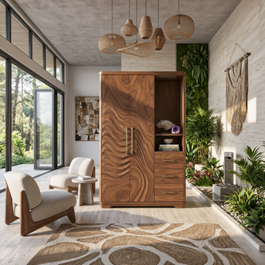 Scandinavian Organic Shape Closet For Apartment Bedroom Interior