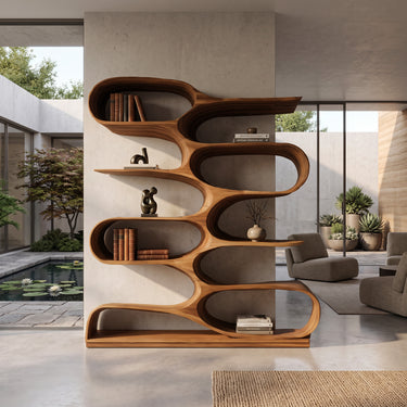 Organic Bookshelf For Living Room Or Home Decor