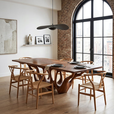 Organic Wooden Dining Table With Sculptural Root Base For Dining Room