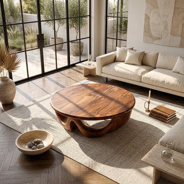 Modern Wave Base Coffee Table For Living Room Decor
