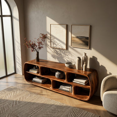 Minimalist Wooden Display Bookshelf For Living Room Decor