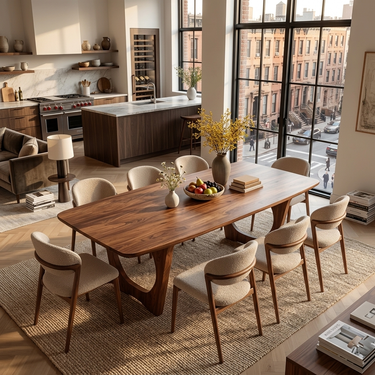 Mid Century Wooden Dining Table For Home