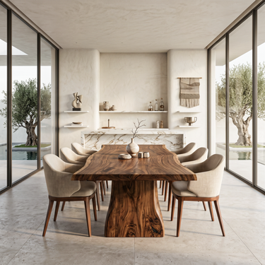 Handcrafted Live Edge Dining Table For Modern Kitchen
