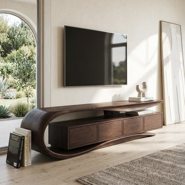 Contemporary Wave TV Console For Living Room
