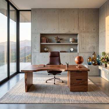 Organic Live Edge Desk For Office Or Studio Interior