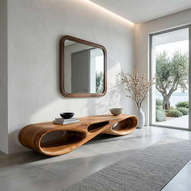 Modern Natural Wood Bench For Stylish Entryway Decor