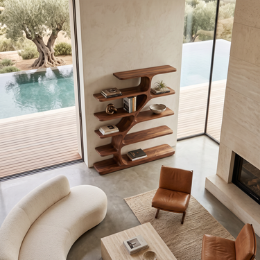 Organic Modern Bookshelf With Flowing Curves For Home Decor