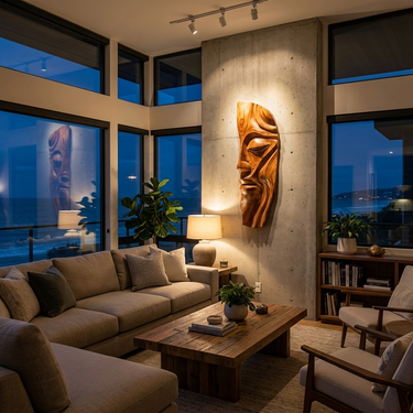 Modern Abstract Face Wood Wall Art For Interior Design