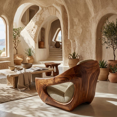 Artistic Natural Wood Chair For Contemporary Living Room
