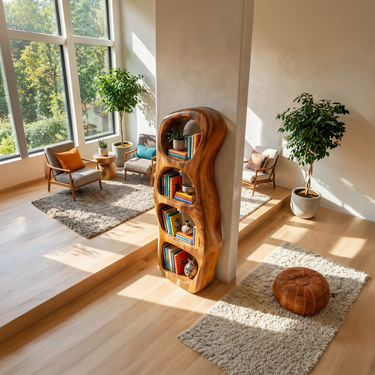 Farmhouse Artistic Bookcase Storage Organizer For Living Room
